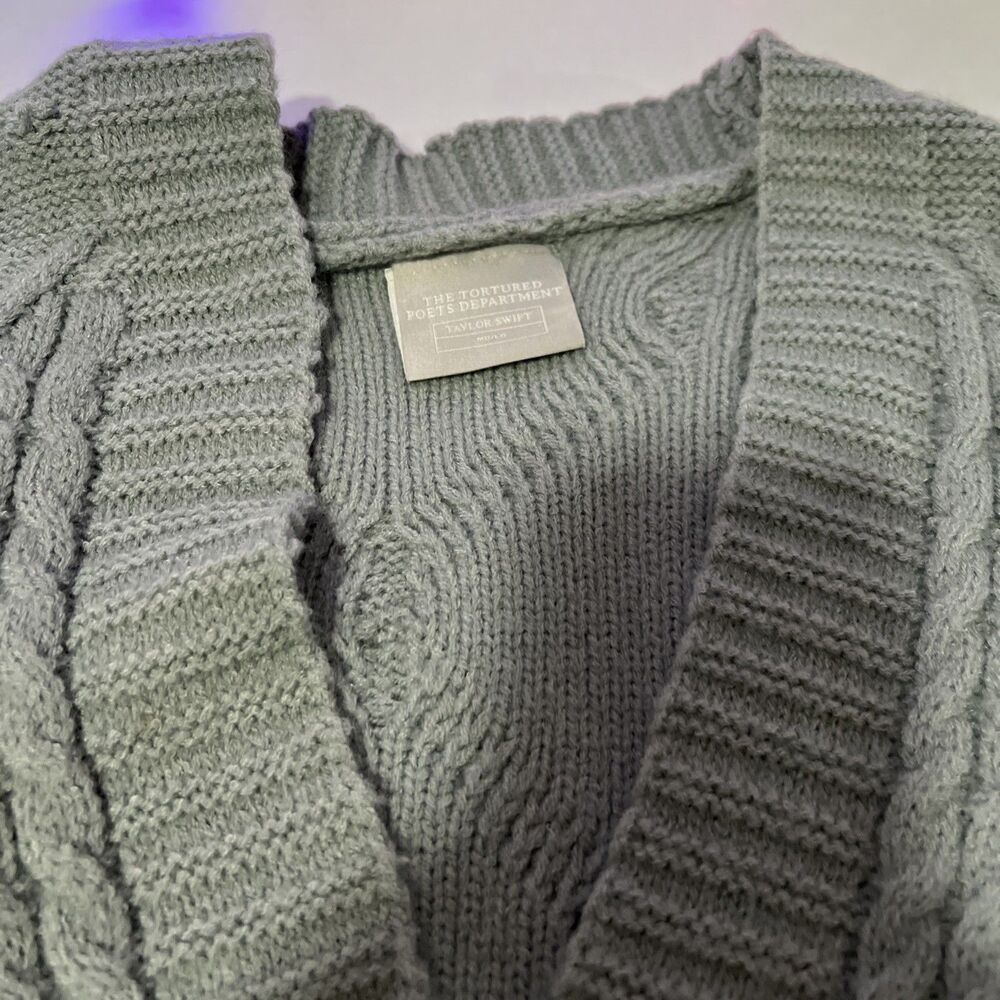 Taylor Swift Tortured Poets Department Cardigan Sweater TTPD Oversize M/L - Picture 2 of 11